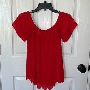 Francesca’s Red short sleeve blouse